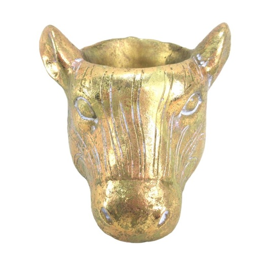 [26-132] cement pot zebra goud