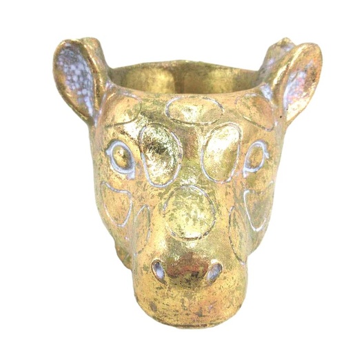 [26-135] cement pot giraf goud