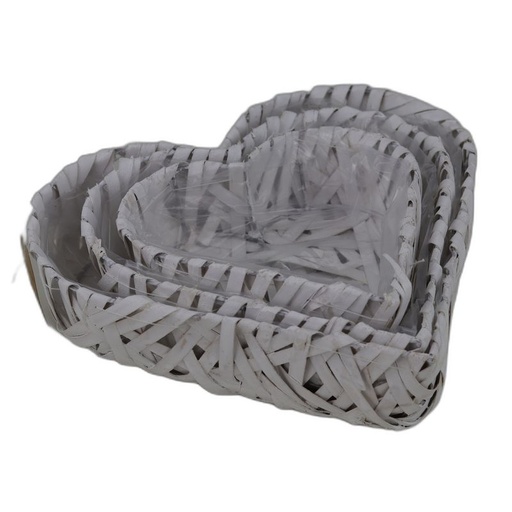 [2614W] mand hartvorm set3 wit