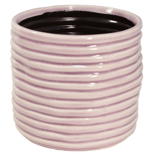 [26-805] pot céramique 'rib' rose XL
