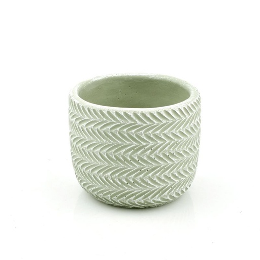 [27-891] terracotta pot licht groen bloemblaadjes