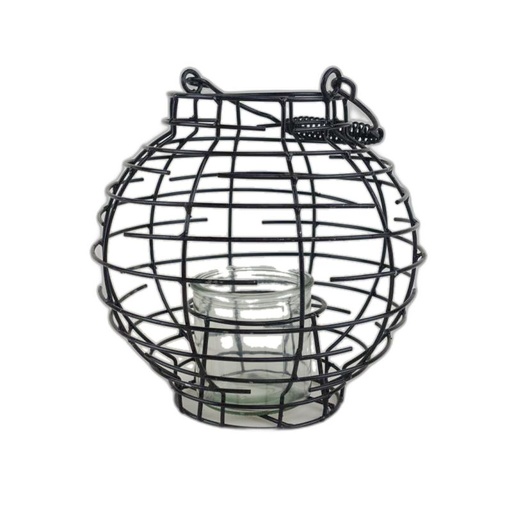 [2890] lanterne noir métal boule