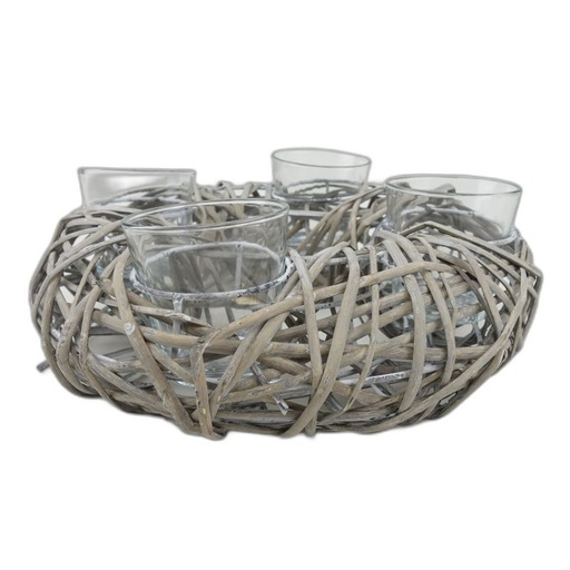 [2896] couronne gris + 4 verres