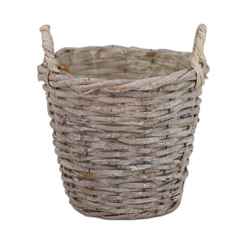 [312201] potmand rond unpeeled wit 2 oren D25
