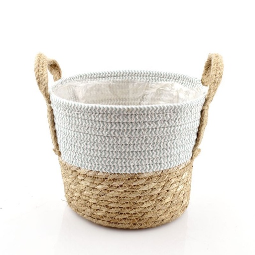 [31-678] panier naturel ans jute bleu pastel XL