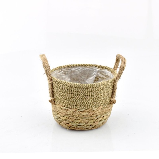 [31-844] mand stro met jute oren mosgroen XS