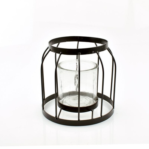 [38-106] lanterne cage noir métal rond M