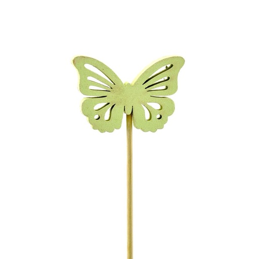 [460102] prikker hout vlinder groen Pick 12pcs