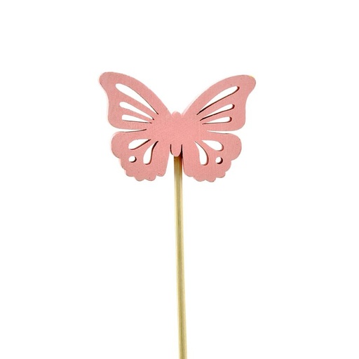 [460103] prikker hout vlinder rose  Pick 12pcs