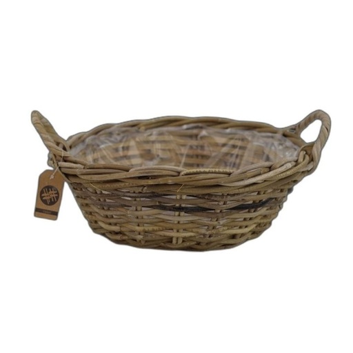 [750-045S] kubu rotan schaal rond 2 oren split D40
