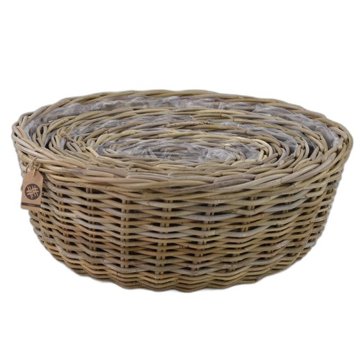 [750-120] kubu rotan jumbo schaal Ø66cmxh17cm set6