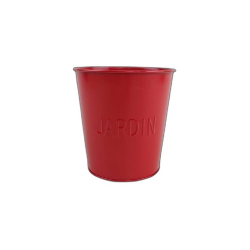 [BW1303-RED] pot zinc orchidée rouge