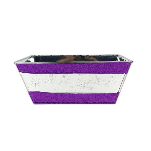 [BW4663-2-PURPLE] Noël zinc rectangulair Xmas étincelles purple M