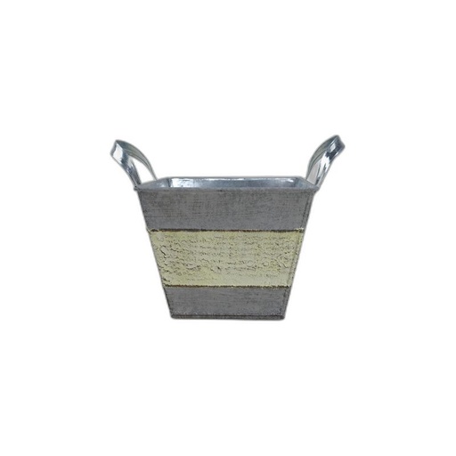 [BW5825-2-CR] zinc carré avec 2 anses 'cream'