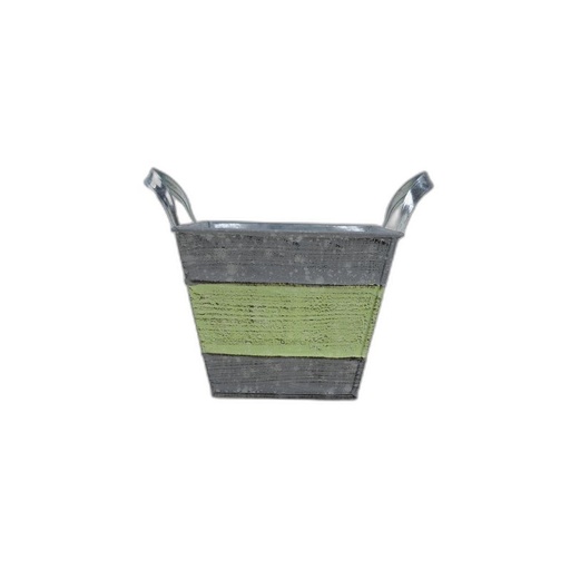 [BW7185-2-GRE] zinc carré avec 2 anses 'green'