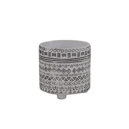 [CE-60-001-FI] cement pot cylindre sur pieds 'Tribal'