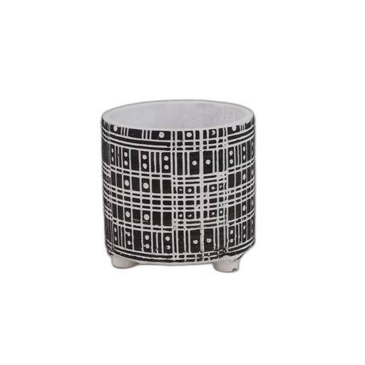 [CE-60-001-SQ] cement pot cylindre sur pieds 'Domino'
