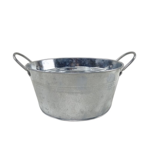 [CU-170] zinc coupe naturel rond avec 2 anses