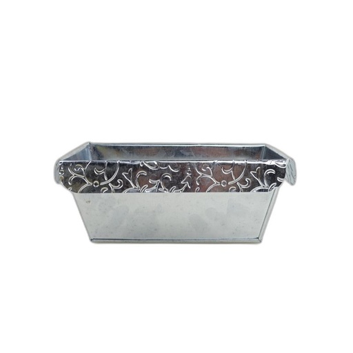 [CU-357] zinc rectangulair naturel avec bord fleuri