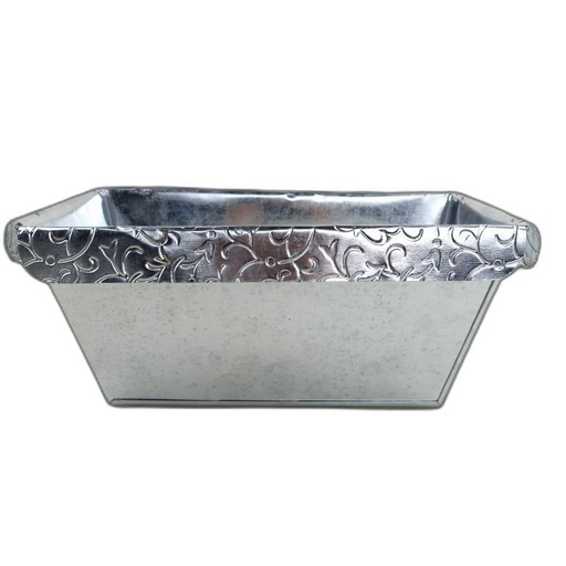 [CU-360] zinc rectangulair naturel avec bord fleuri