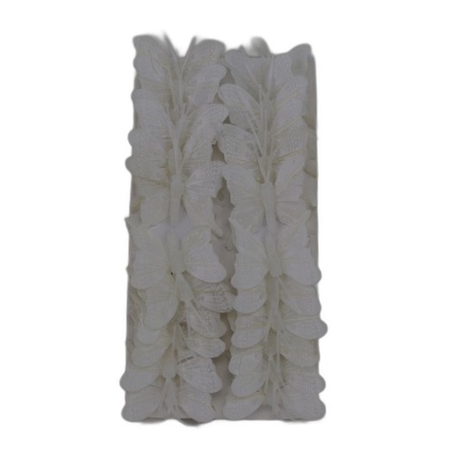 [P2801229-5] papillon deco 24pcs - 5cm blanc