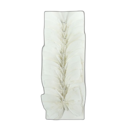 [P280529-10] papillon deco 12pcs - 10cm blanc