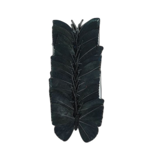 [P280581-12] papillon deco 12cm - 12pcs noir