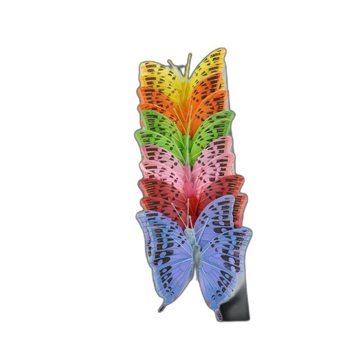 [P280806-10] deco vlinder 12pcs - 10cm multicolor
