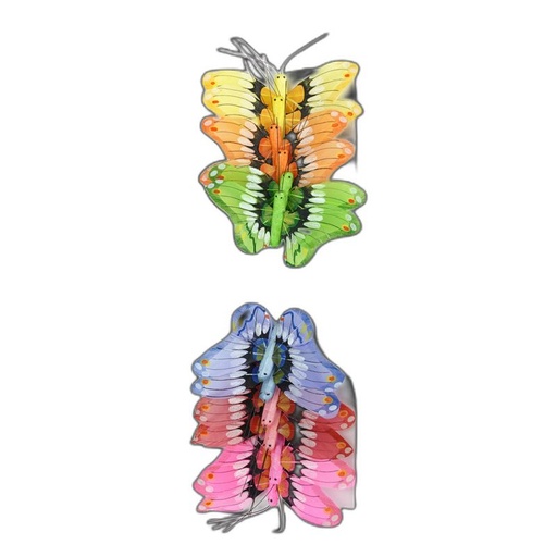[P282134-8] deco vlinder 12pcs - 8cm multicolor