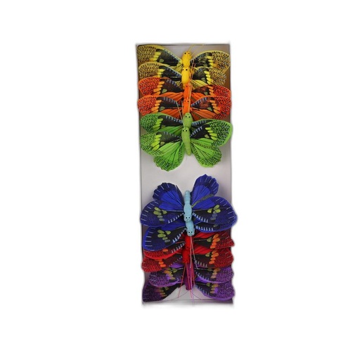 [P287124-8] deco vlinder 12pcs - 8cm multicolor