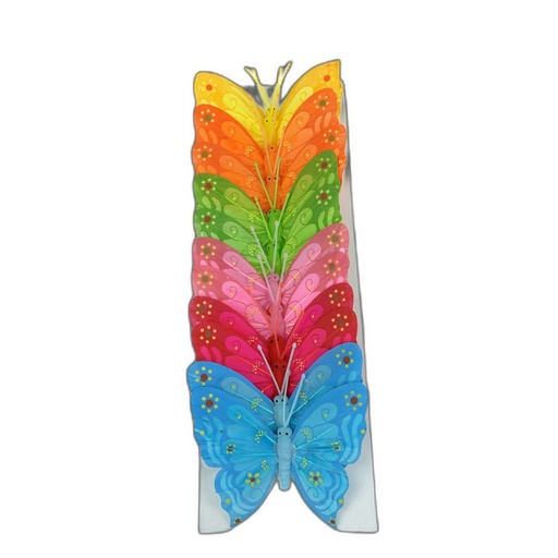 [P287220-10] deco vlinder 12pcs - 10cm multicolor
