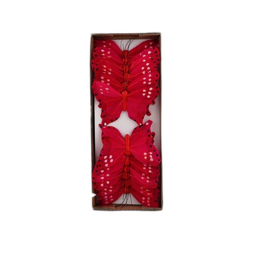 [P287220-12] deco vlinder 12pcs - 12cm dark fuchsia