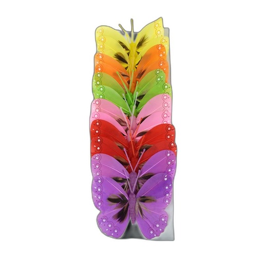 [P287325-10] deco vlinder 12pcs - 10cm multicolor