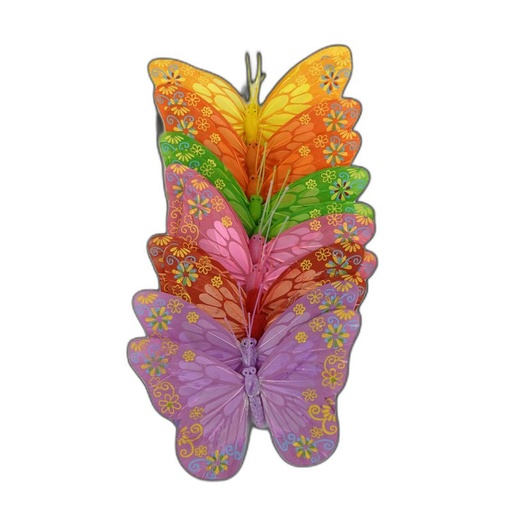 [P288102-18] deco vlinder 12pcs - 18cm multicolor