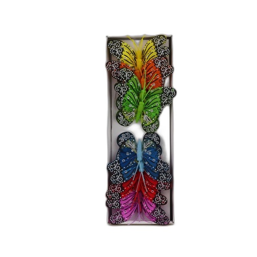 [P288103-8] deco vlinder 12pcs - 8cm multicolor