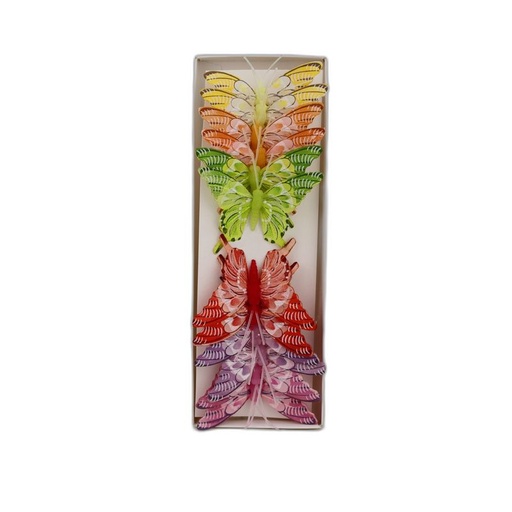 [P288359-8] deco vlinder 12pcs - 8cm multicolor