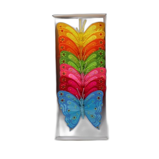 [P2894057-12] deco vlinder 12pcs - 12cm multicolor