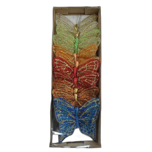 [S-369-10] deco vlinder 12pcs - 10cm multicolor *