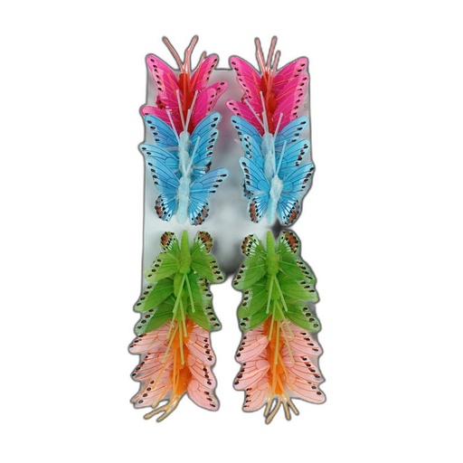[TFBS-20-5-5] deco vlinder 24pcs - 5cm multicolor