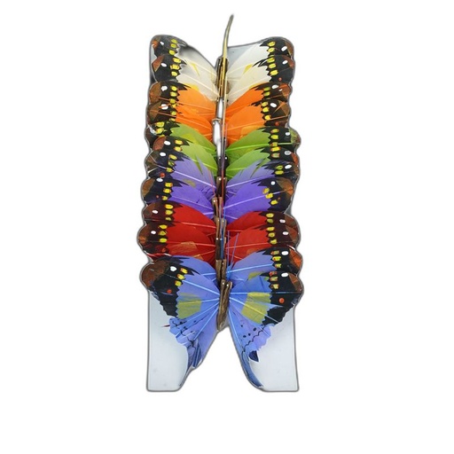 [TFBS-20-58C-12] deco vlinder 12pcs - 12cm multicolor