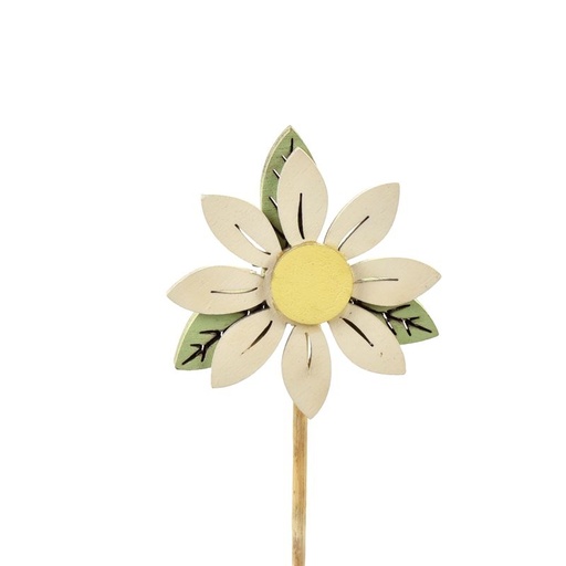 [15-580] prikker Bloem geel/wit 12pcs