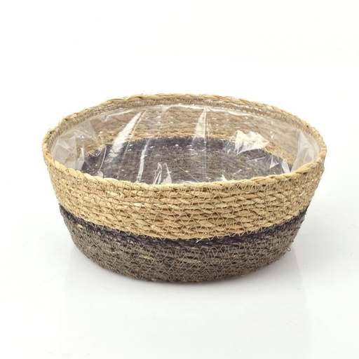 [46-019] Conical Seagrass Bowl Basket - Bottom Ash-Grey