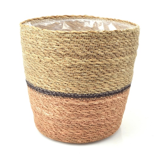 [46-046] Conical Seagrass Basket - Bottom Soft-Pink (ES23)