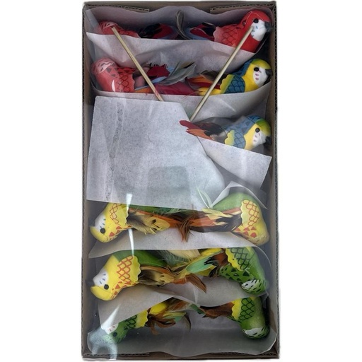 [516-042] deco oiseau perroquet 12pcs 