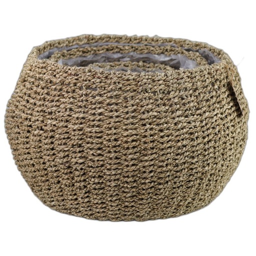 [760-001] Sea grass basket set 3 natural