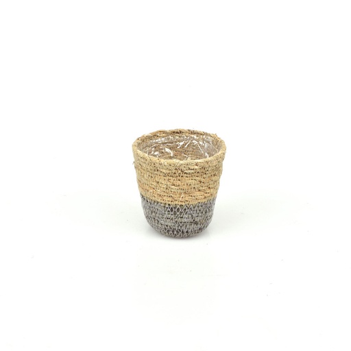 [45-921] Mini Conical Seagrass Basket - Bottom Icy-Blue