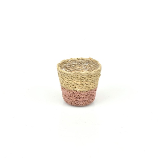 [45-922] Mini Conical Seagrass Basket - Bottom Soft-Pink