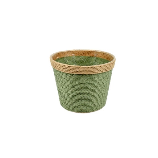 [18-942] Green Paper Basket w/ Rim