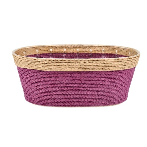 [18-978] Lilac Oval Paper Basket w/ Rim