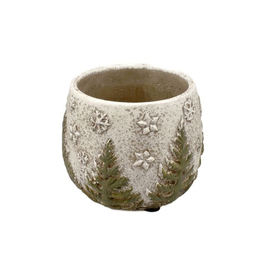 [90-701] Cement Pot w/ X-Mas Design XS